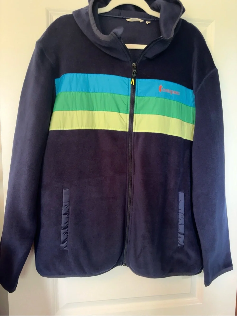 Cotopaxi Teca Fleece Hooded Full Zip Jacket Men’s XL Navy Colorblock